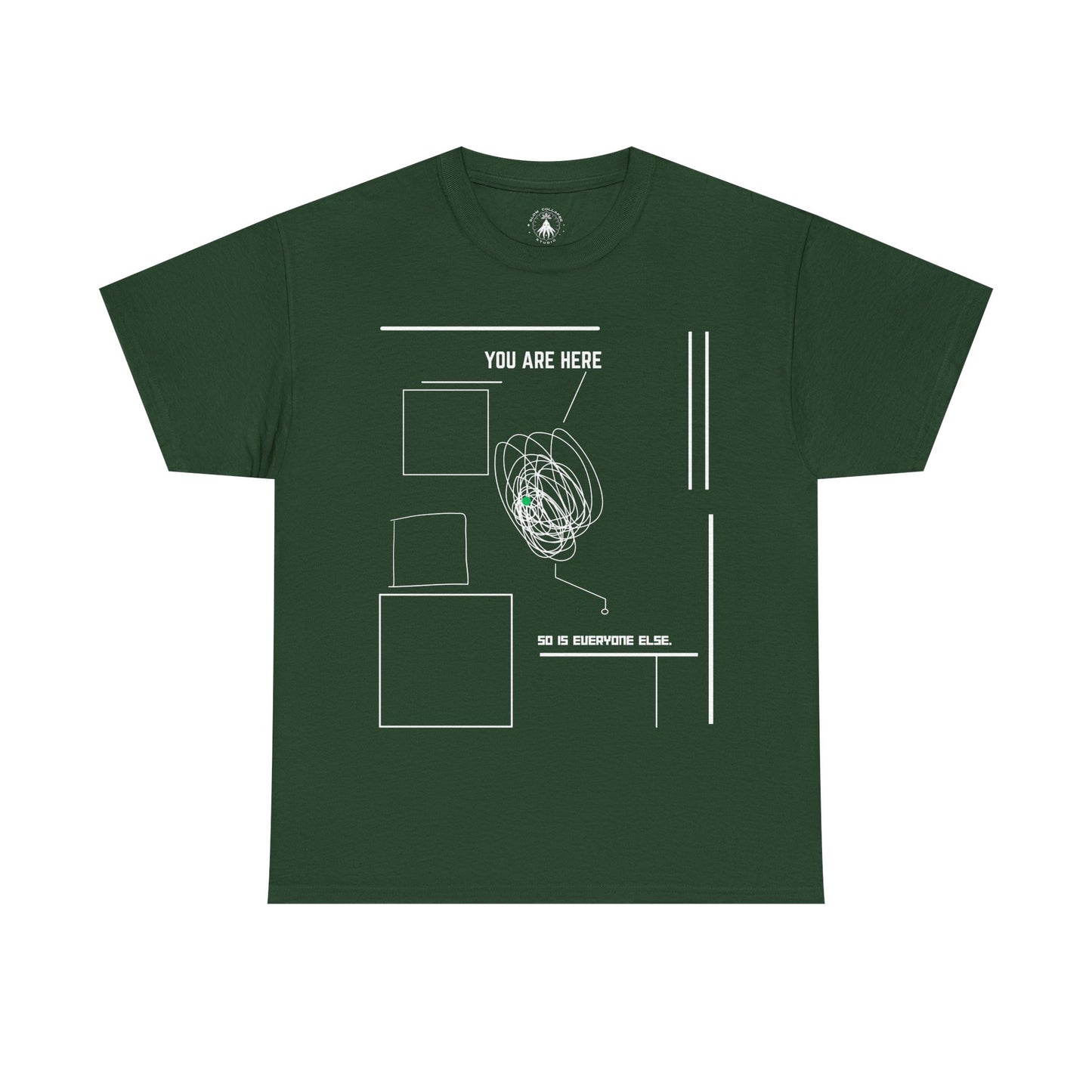 You Are "Here" - Tee Shirt White Ink