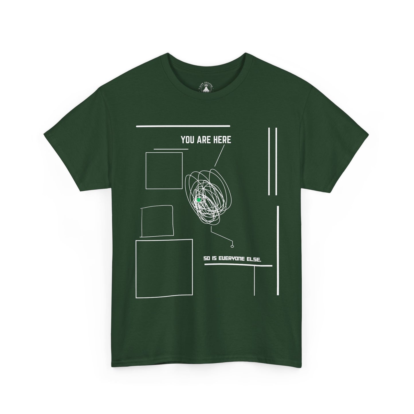 You Are "Here" - Tee Shirt White Ink