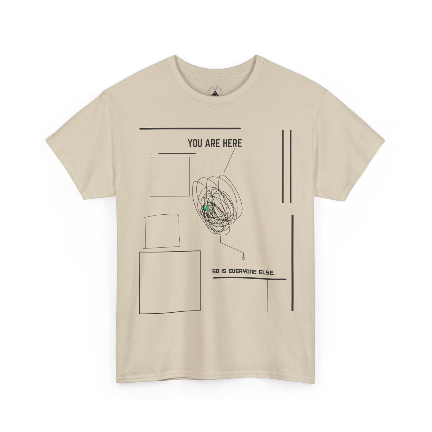You are "Here" - Tee Shirt Black Ink